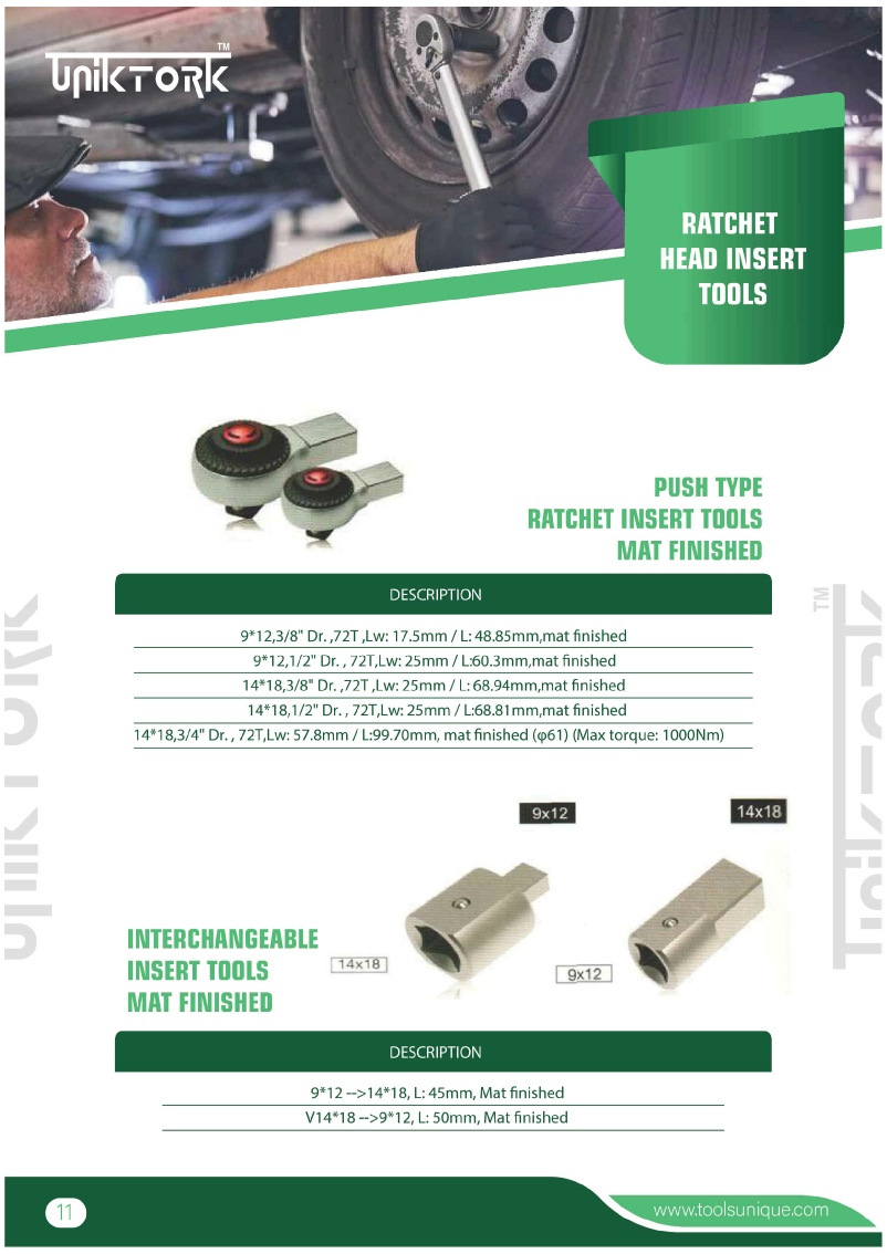UNIKTORK TORQUE WRENCH  RATCHET HEAD INSERT TOOLS CHENNAI